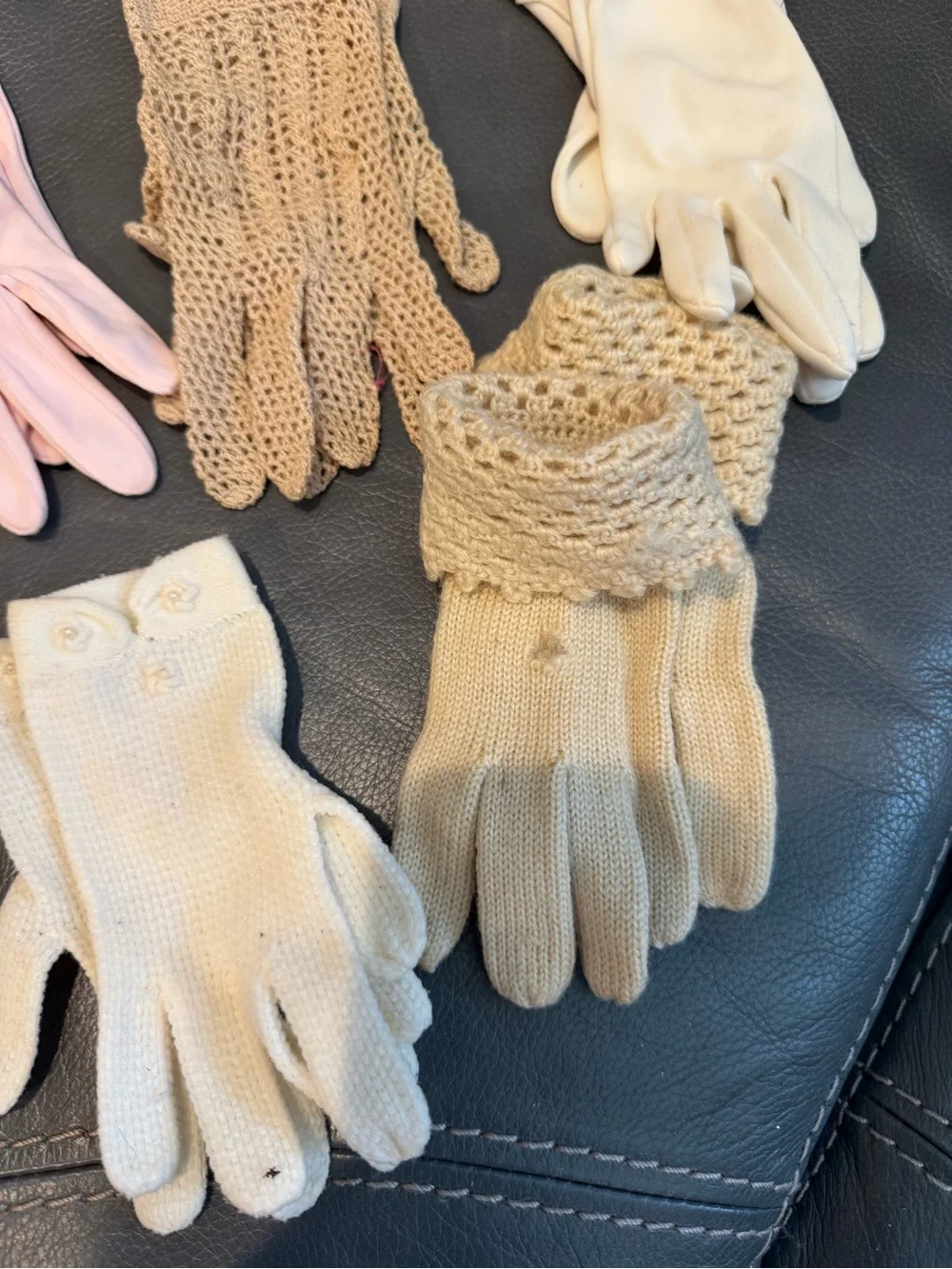 Vintage Assorted Ladies Gloves - Pastel Neutrals Set